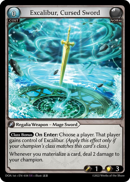 Excalibur, Cursed Sword (034) [Dawn of Ashes: 1st Edition] Foil
