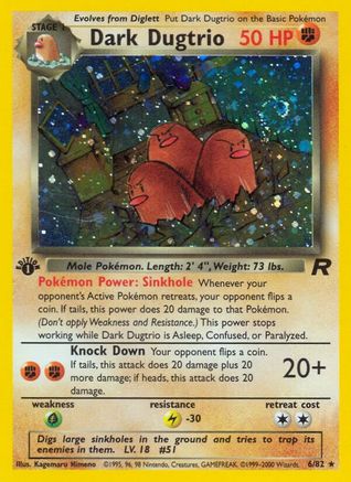 Dark Dugtrio (6) (1st Edition) Holofoil - Team Rocket
