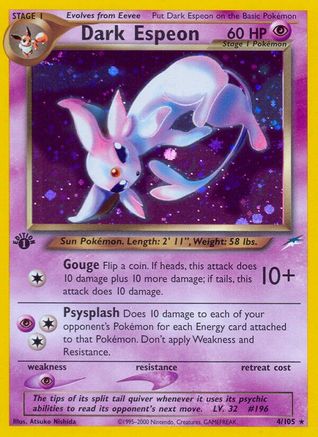 Dark Espeon (4) 1st Edition Holofoil - Neo Destiny