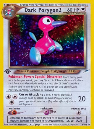 Dark Porygon2 (8) 1st Edition Holofoil - Neo Destiny
