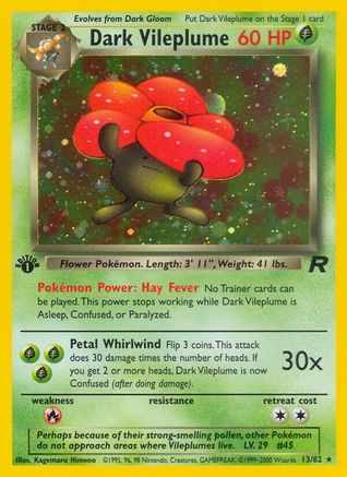 Dark Vileplume (13) (1st Edition) Holofoil - Team Rocket