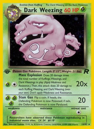 Dark Weezing (14) (1st Edition) Holofoil - Team Rocket