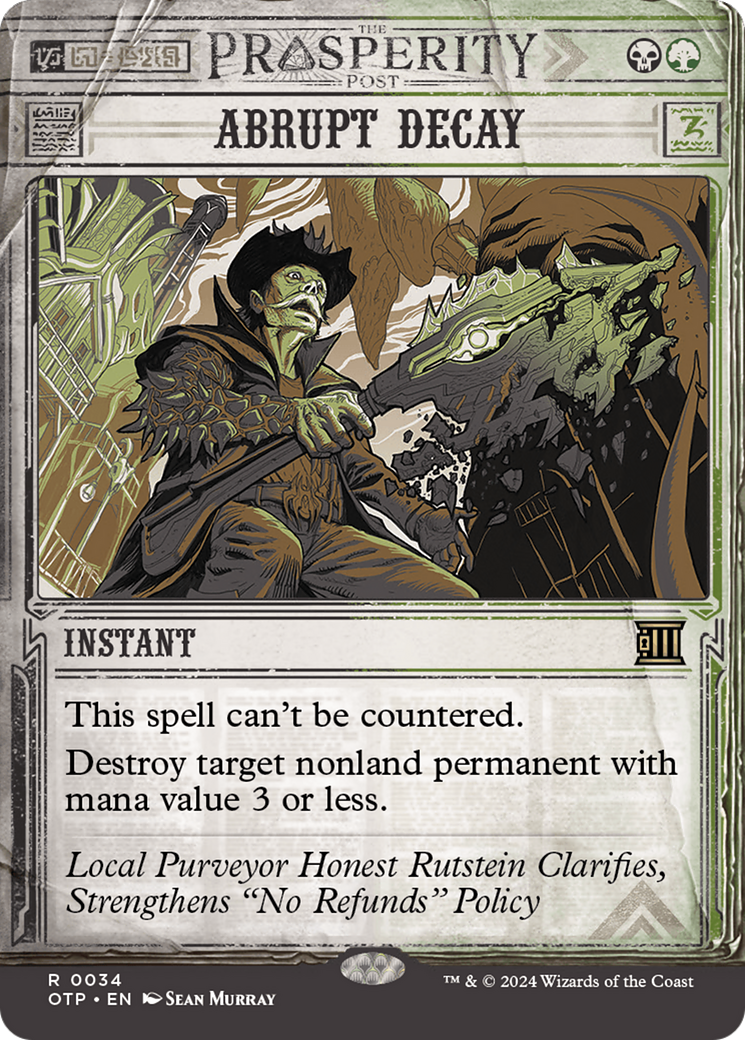 Abrupt Decay [Outlaws of Thunder Junction: Breaking News] Foil
