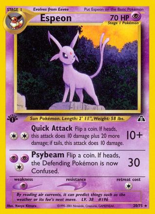 Espeon (20) (20) 1st Edition - Neo Discovery