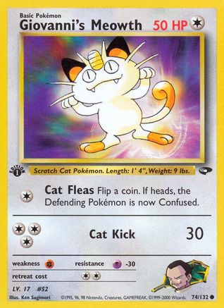 Giovanni's Meowth (74) (1st Edition) - Gym Challenge