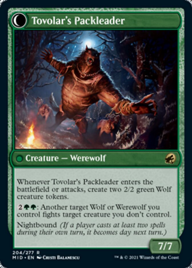 Tovolar's Huntmaster // Tovolar's Packleader [Innistrad: Midnight Hunt] | Silver Goblin