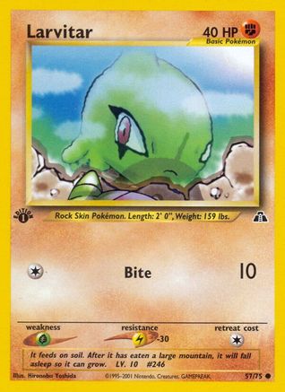 Larvitar (57) 1st Edition - Neo Discovery