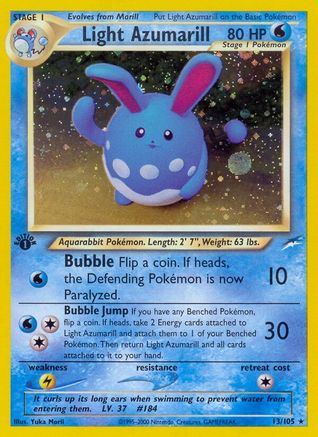 Light Azumarill (13) 1st Edition Holofoil - Neo Destiny
