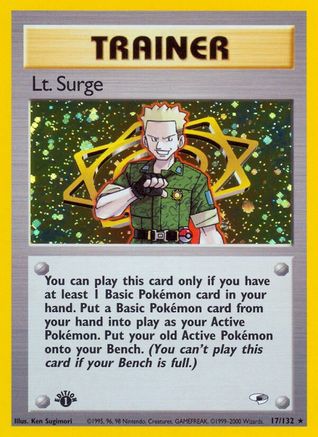 Lt. Surge (17) (17) 1st Edition Holofoil - Gym Heroes