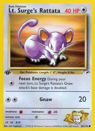 Lt. Surge's Rattata (82) Unlimited - Gym Heroes