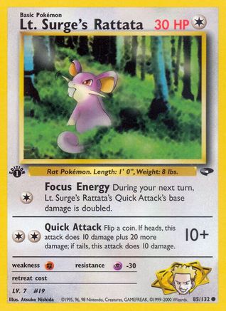 Lt. Surge's Rattata (85) (1st Edition) - Gym Challenge