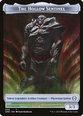 Phyrexian Goblin // The Hollow Sentinel Double-Sided Token [Phyrexia: All Will Be One Tokens] | Silver Goblin