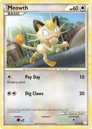 Meowth (75/123) [HeartGold & SoulSilver: Base Set] | Silver Goblin