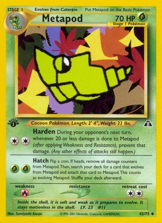 Metapod (42) 1st Edition - Neo Discovery