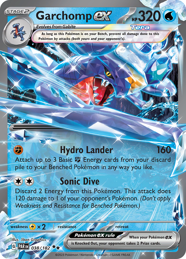 Garchomp ex (038/182) [Scarlet & Violet: Paradox Rift] | Silver Goblin