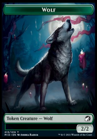 Wolf // Spirit Double-Sided Token [Innistrad: Midnight Hunt Tokens] | Silver Goblin