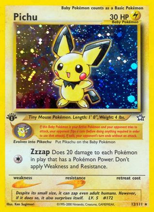 Pichu (12) 1st Edition Holofoil - Neo Genesis
