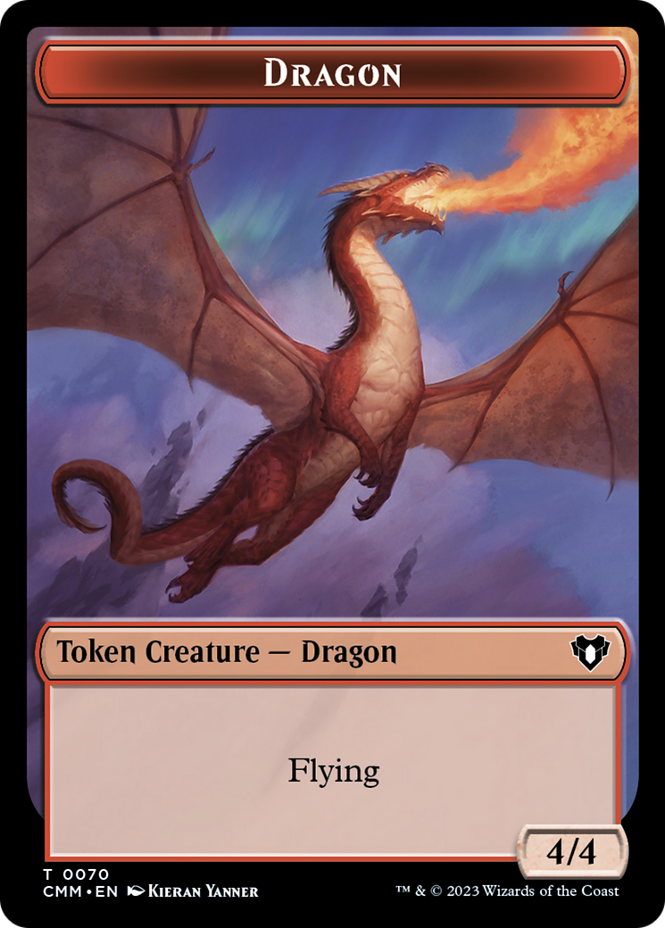 Dragon // Kor Ally Double-Sided Token [Commander Masters Tokens] | Silver Goblin