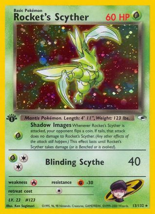 Rocket's Scyther (13) 1st Edition Holofoil - Gym Heroes