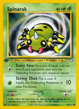 Spinarak (75/111) [Neo Genesis 1st Edition] | Silver Goblin