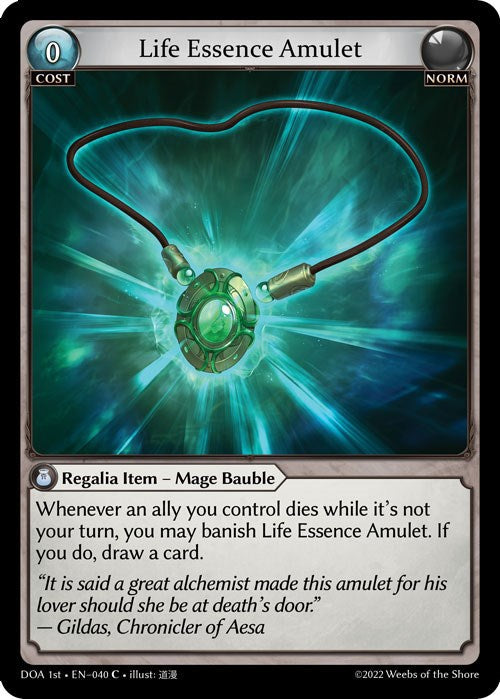 Life Essence Amulet (040) [Dawn of Ashes: 1st Edition] Foil