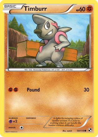 Timburr (58/114) [Black & White: Base Set] | Silver Goblin