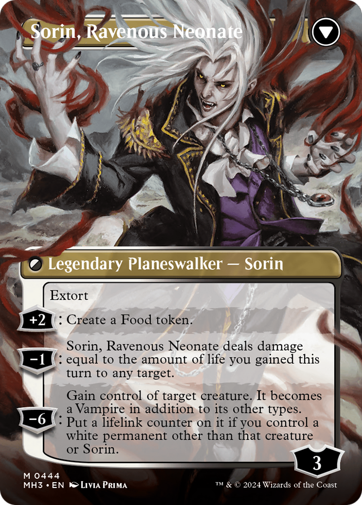 Sorin of House Markov // Sorin, Ravenous Neonate (Borderless) [Modern Horizons 3] | Silver Goblin