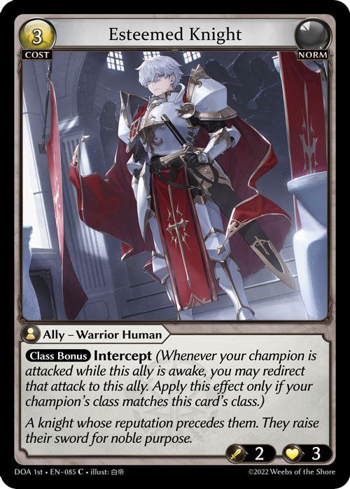 Esteemed Knight (085) [Dawn of Ashes: 1st Edition] Foil