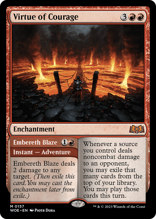 Virtue of Courage // Embereth Blaze [Wilds of Eldraine] Foil