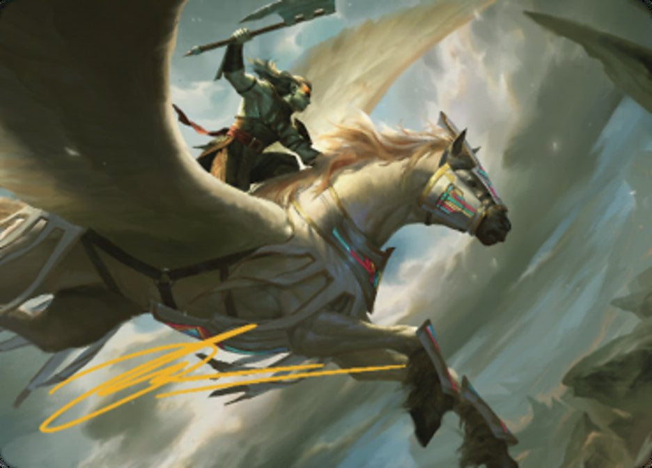 Cleaving Skyrider Art Card (Gold-Stamped Signature) [Dominaria United Art Series]
