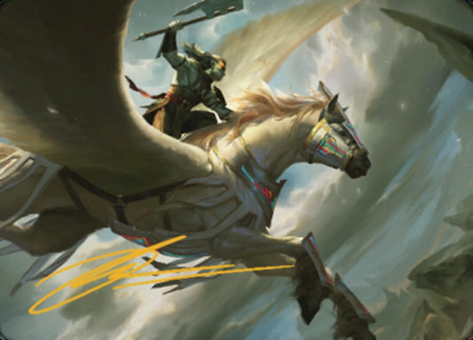 Cleaving Skyrider Art Card (Gold-Stamped Signature) [Dominaria United Art Series]