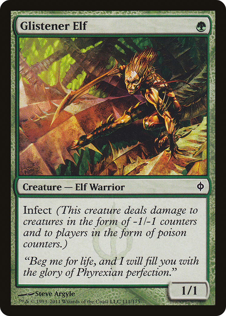 Glistener Elf [New Phyrexia] | Silver Goblin