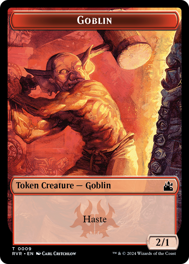 Elf Knight // Goblin (0009) Double-Sided Token [Ravnica Remastered Tokens] | Silver Goblin