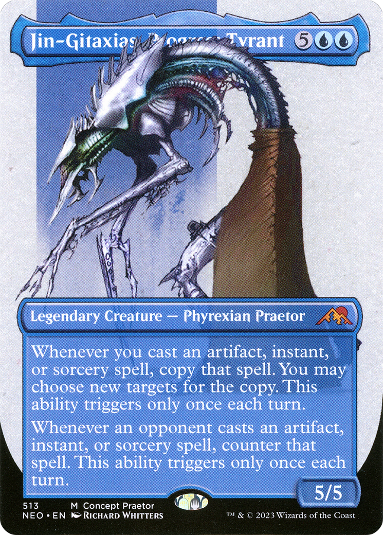 Jin-Gitaxias, Progress Tyrant (Borderless Concept Praetors) [Phyrexia: All Will Be One] | Silver Goblin