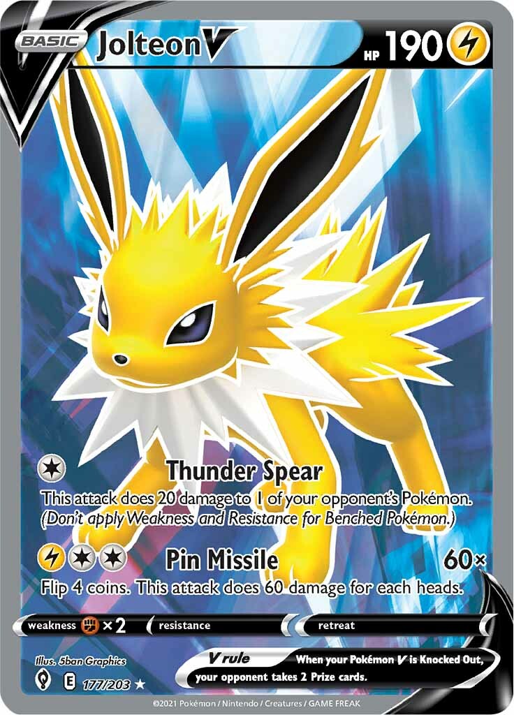 Jolteon V (177/203) [Sword & Shield: Evolving Skies] | Silver Goblin