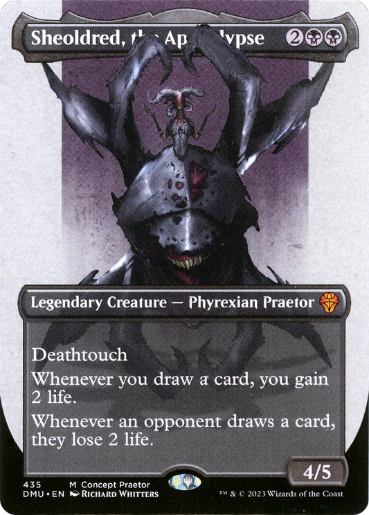 Sheoldred, the Apocalypse (Borderless Concept Praetors) [Phyrexia: All Will Be One] Foil