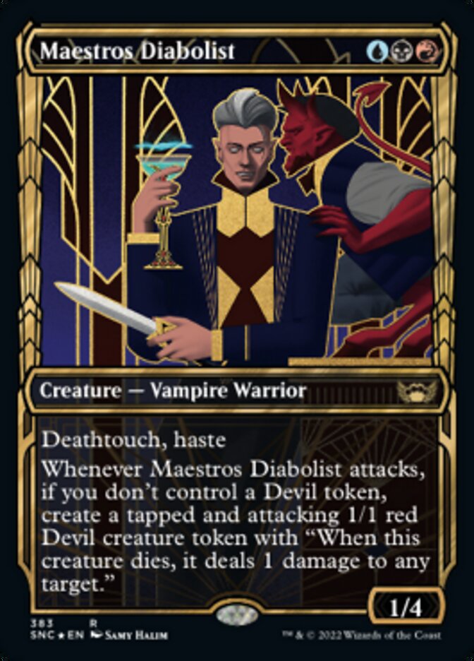 Maestros Diabolist (Showcase Golden Age Gilded Foil) [Streets of New Capenna] | Silver Goblin