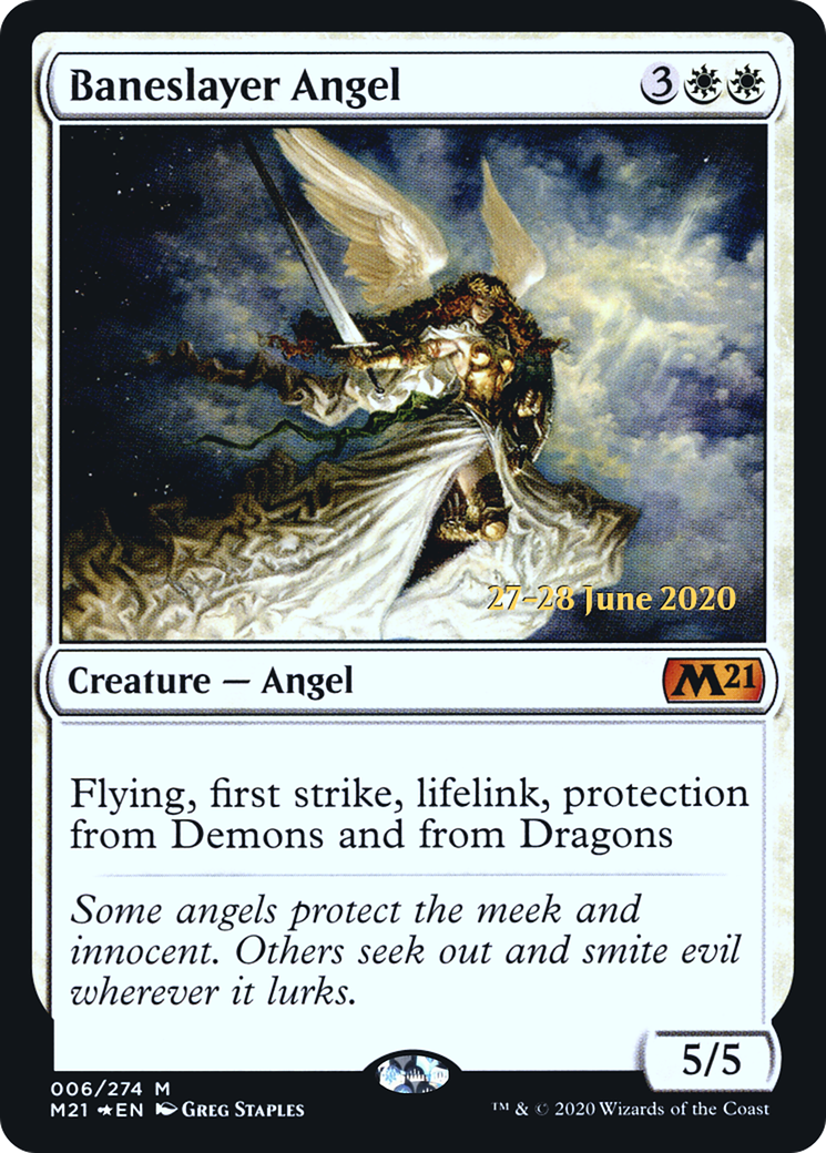 Baneslayer Angel [Core Set 2021 Prerelease Promos] | Silver Goblin