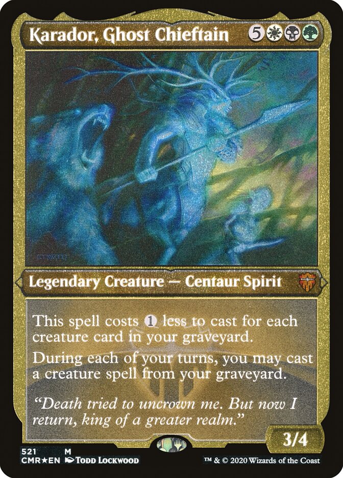 Karador, Ghost Chieftain (Etched) [Commander Legends] | Silver Goblin