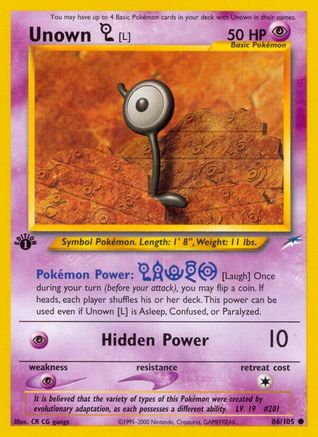 Unown [L] (86) 1st Edition - Neo Destiny