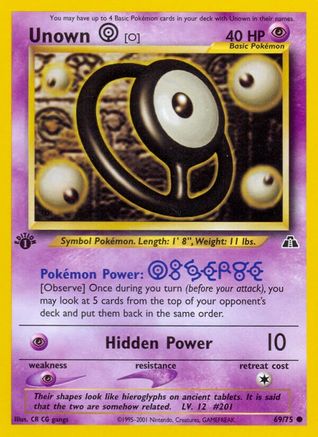 Unown [O] (69) 1st Edition - Neo Discovery