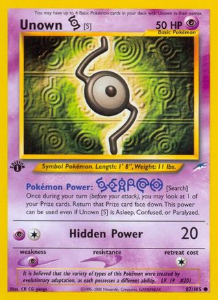 Unown [S] (87/105) [Neo Destiny Unlimited] | Silver Goblin