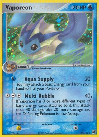 Vaporeon (19/115) [EX: Unseen Forces] | Silver Goblin