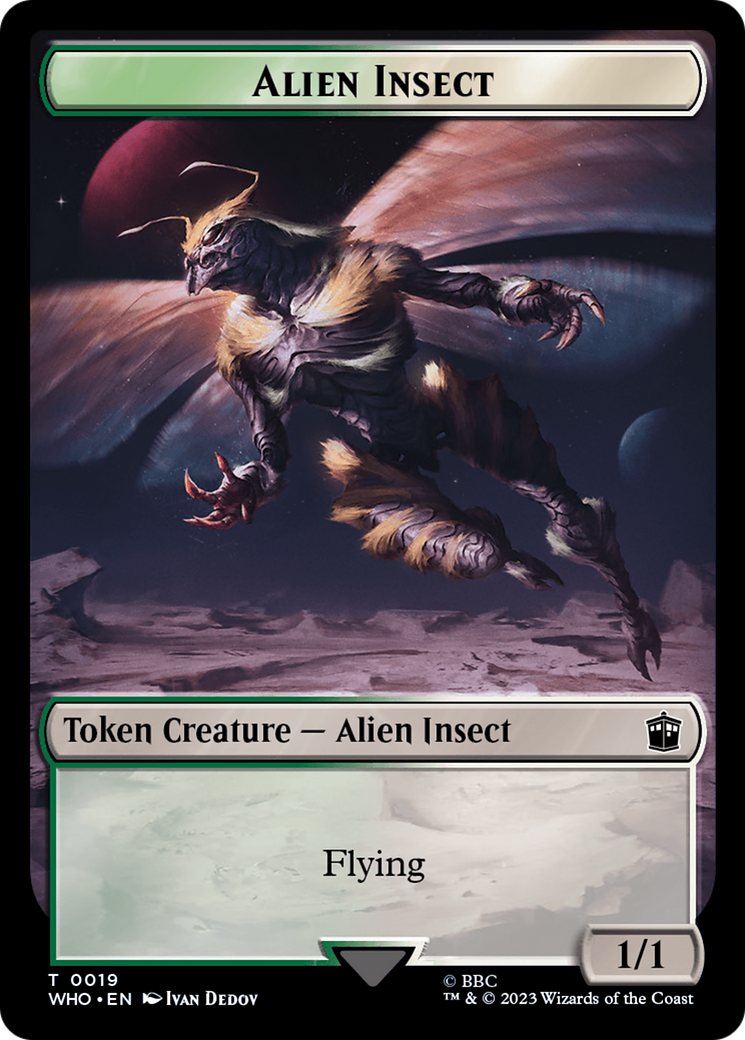 Alien Angel // Alien Insect Double-Sided Token [Doctor Who Tokens] | Silver Goblin