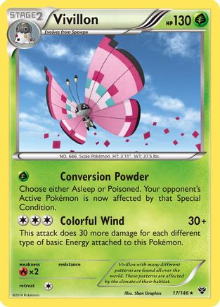 Vivillon (17/146) (Meadow Form/Pink Wings) [XY: Base Set] | Silver Goblin