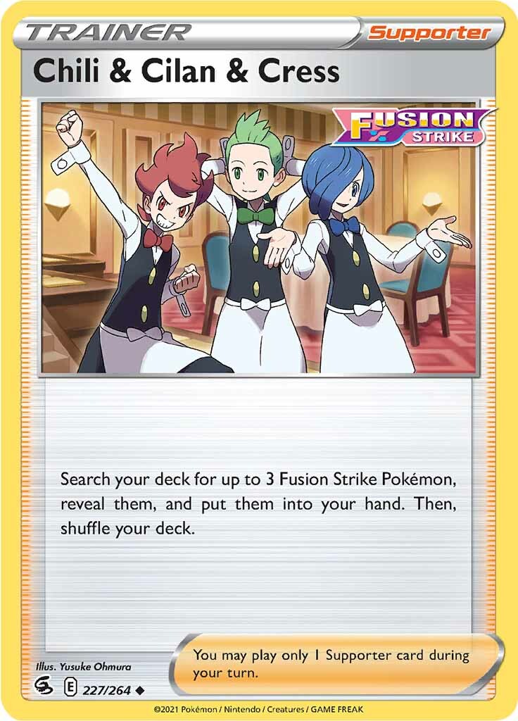 Chili & Cilan & Cress (227/264) [Sword & Shield: Fusion Strike] | Silver Goblin