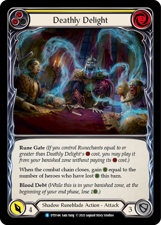 Deathly Delight (Yellow) [DTD144] (Dusk Till Dawn)  Rainbow Foil | Silver Goblin