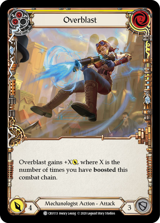 Overblast (Yellow) [CRU113] (Crucible of War)  1st Edition Rainbow Foil | Silver Goblin