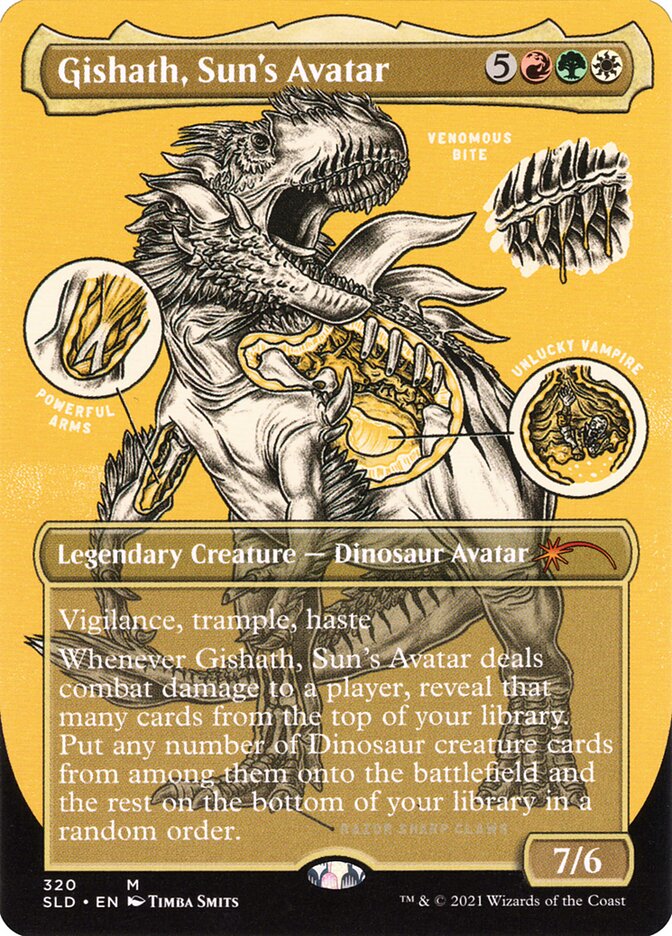 Gishath, Sun's Avatar (Borderless Foil Etched) [Secret Lair Drop Series] | Silver Goblin