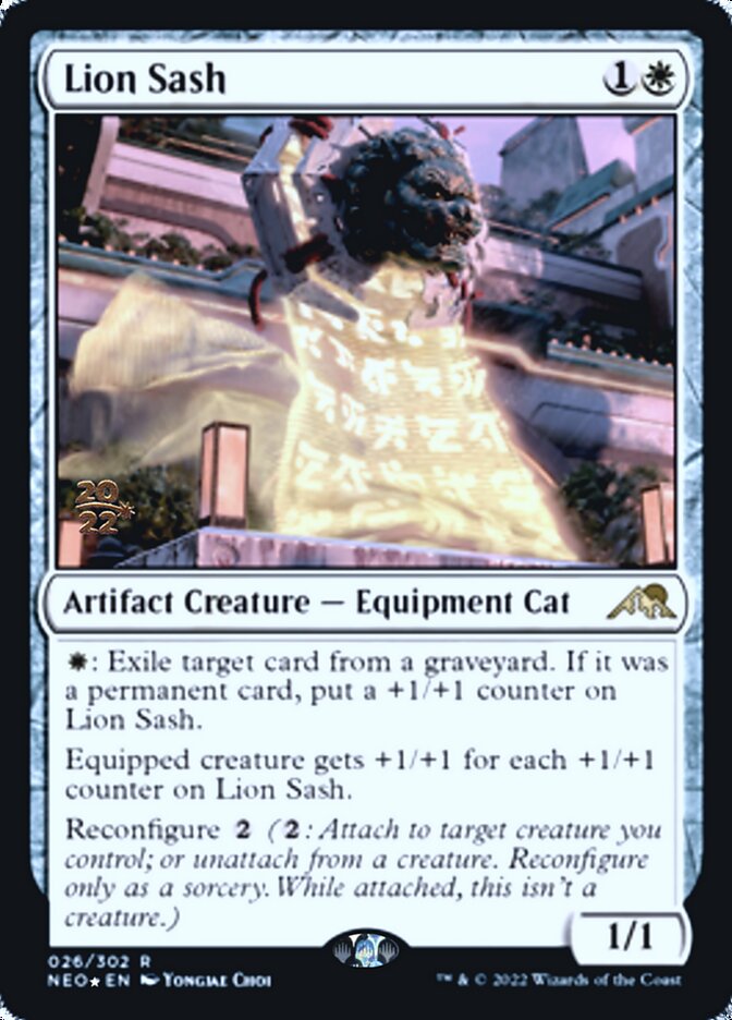 Lion Sash [Kamigawa: Neon Dynasty Prerelease Promos] | Silver Goblin